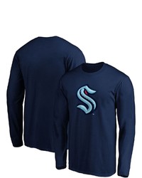 FANATICS Branded Deep Sea Blue Seattle Kraken Primary Team Logo Long Sleeve T Shirt In Navy At Nordstrom