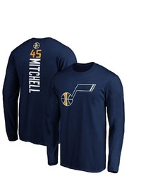 FANATICS Branded Donovan Mitchell Navy Utah Jazz Team Playmaker Name Number Long Sleeve T Shirt