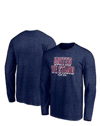 FANATICS Branded Heathered Navy Team Usa United We Stand Waved Long Sleeve T Shirt