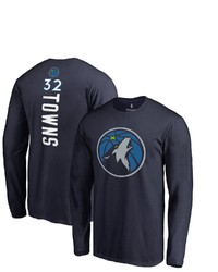 FANATICS Branded Karl Anthony Towns Navy Minnesota Timberwolves Backer Name Number Player Long Sleeve T Shirt At Nordstrom