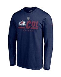 FANATICS Branded Navy Colorado Avalanche Authentic Pro Secondary Logo Long Sleeve T Shirt