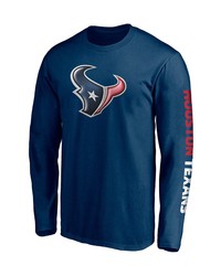 FANATICS Branded Navy Houston Texans Front Runner Long Sleeve T Shirt