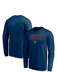 FANATICS Branded Navy Houston Texans Squad Long Sleeve T Shirt