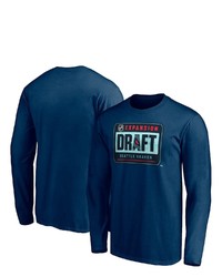 FANATICS Branded Navy Seattle Kraken 2021 Nhl Expansion Draft Logo Long Sleeve T Shirt