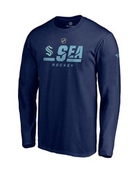FANATICS Branded Navy Seattle Kraken Authentic Pro Secondary Logo Long Sleeve T Shirt At Nordstrom