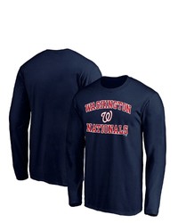 FANATICS Branded Navy Washington Nationals Heart Soul Long Sleeve T Shirt