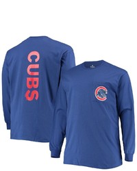 FANATICS Branded Royal Chicago Cubs Big Tall Solid Back Hit Long Sleeve T Shirt