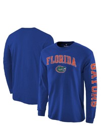 FANATICS Branded Royal Florida Gators Distressed Arch Over Logo Long Sleeve Hit T Shirt