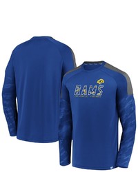 FANATICS Branded Royal Los Angeles Rams Iconic Stealth Defender Mascot Raglan Long Sleeve T Shirt