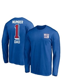 FANATICS Branded Royal New York Giants 1 Dad Long Sleeve T Shirt