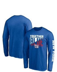 FANATICS Branded Royal New York Giants Hometown Collection Facemask Long Sleeve T Shirt
