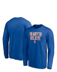 FANATICS Branded Royal New York Mets Hometown Collection Ya Gotta Believe Long Sleeve T Shirt