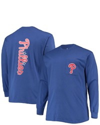 FANATICS Branded Royal Philadelphia Phillies Big Tall Solid Back Hit Long Sleeve T Shirt
