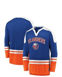 FANATICS Branded Royalorange New York Islanders Iconic Slapshot Long Sleeve T Shirt