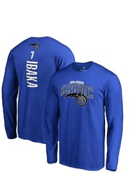 FANATICS Branded Serge Ibaka Blue Orlando Magic Backer 3 Name Number Long Sleeve T Shirt