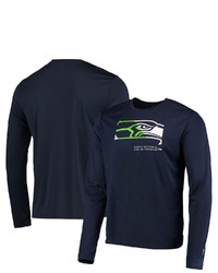 New Era College Navy Seattle Seahawks Combine Authentic Sections Long Sleeve T Shirt
