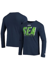 New Era College Navy Seattle Seahawks Combine Authentic Static Abbreviation Long Sleeve T Shirt At Nordstrom