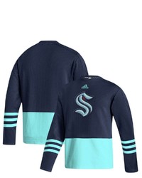 adidas Deep Sea Blue Seattle Kraken Logo Roready Pullover Sweater In Navy At Nordstrom