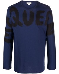 Alexander McQueen Graffiti Logo Print Cotton T Shirt