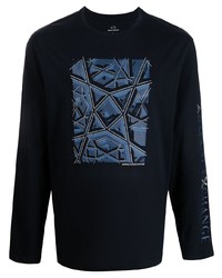 Armani Exchange Graphic Print Long Sleeve T Shirt