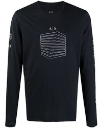 Armani Exchange Graphic Print Long Sleeved T Shirt