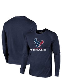 Majestic Threads Houston Texans Lockup Tri Blend Long Sleeve T Shirt