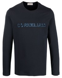 Corneliani Logo Print Long Sleeve T Shirt
