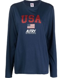 AUTRY Logo Print Long Sleeved T Shirt