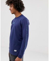 Adidas Skateboarding Long Sleeve T Shirt With Sleeve Print In Blue Ce1813