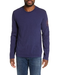 James Perse Lotus Graphic Long Sleeve Crewneck T Shirt