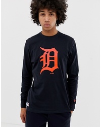 New Era Mlb Detroit Tigers Long Sleeve T Shirt With Chest Logo In Navy