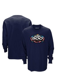 CHECKERED FLAG Navy 2022 Daytona 500 1 Spot Long Sleeve T Shirt