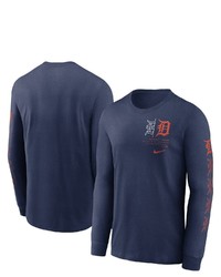 Nike Navy Detroit Tigers Team Slider Tri Blend Long Sleeve T Shirt At Nordstrom
