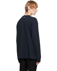 Sacai Navy Embroidery Long Sleeve T Shirt