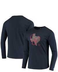 New Era Navy Houston Texans State Long Sleeve T Shirt