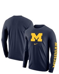 Nike Navy Michigan Wolverines Team Lockup 2 Hit Long Sleeve T Shirt At Nordstrom