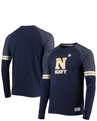 Under Armour Navy Navy Mid Game Day Sleeve Stripe Raglan Long Sleeve T Shirt