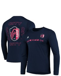 adidas Navy St Louis City Sc Box Graphic Long Sleeve T Shirt
