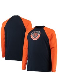 New Era Navyorange Chicago Bears Big Tall League Raglan Long Sleeve T Shirt