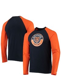 New Era Navyorange Chicago Bears League Raglan Throwback Long Sleeve T Shirt