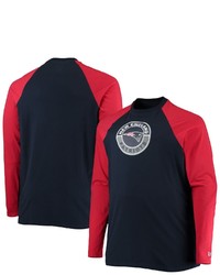 New Era Navyred New England Patriots Big Tall League Raglan Long Sleeve T Shirt
