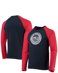 New Era Navyred New England Patriots League Raglan Long Sleeve T Shirt