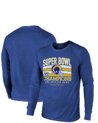 Majestic Threads Royal Los Angeles Rams Super Bowl Lvi Champions Tri Blend Long Sleeve T Shirt At Nordstrom