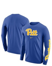 Nike Royal Pitt Panthers Team Lockup 2 Hit Long Sleeve T Shirt