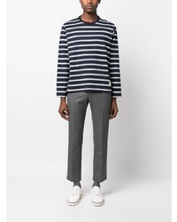 Thom Browne Stripe Print Long Sleeved T Shirt