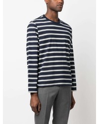 Thom Browne Stripe Print Long Sleeved T Shirt