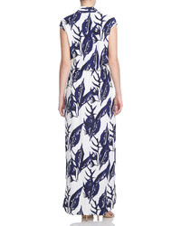 Cynthia Steffe Cap Sleeve Printed Maxi Column Dress