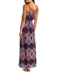 Charlotte Russe Strappy Back Paisley Print Maxi Dress