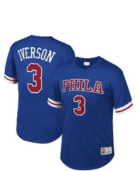 Mitchell & Ness Allen Iverson Royal Philadelphia 76ers Mesh T Shirt