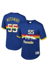 Mitchell & Ness Dikembe Mutombo Royal Denver Nuggets Mesh T Shirt